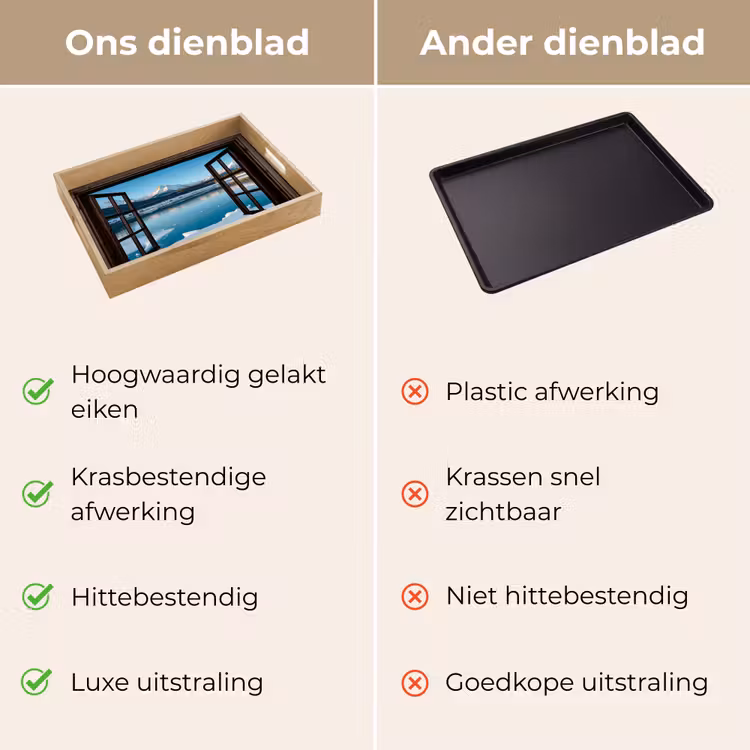 Dienblad - Doorkijk - Winterlandschap - Meer - Bergen - Uitzicht — 3