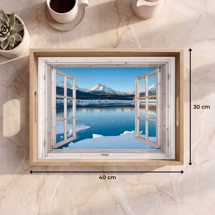 Dienblad - Landschap - Winter - Meer - Bergen - Uitzicht - Doorkijk - Licht — 9