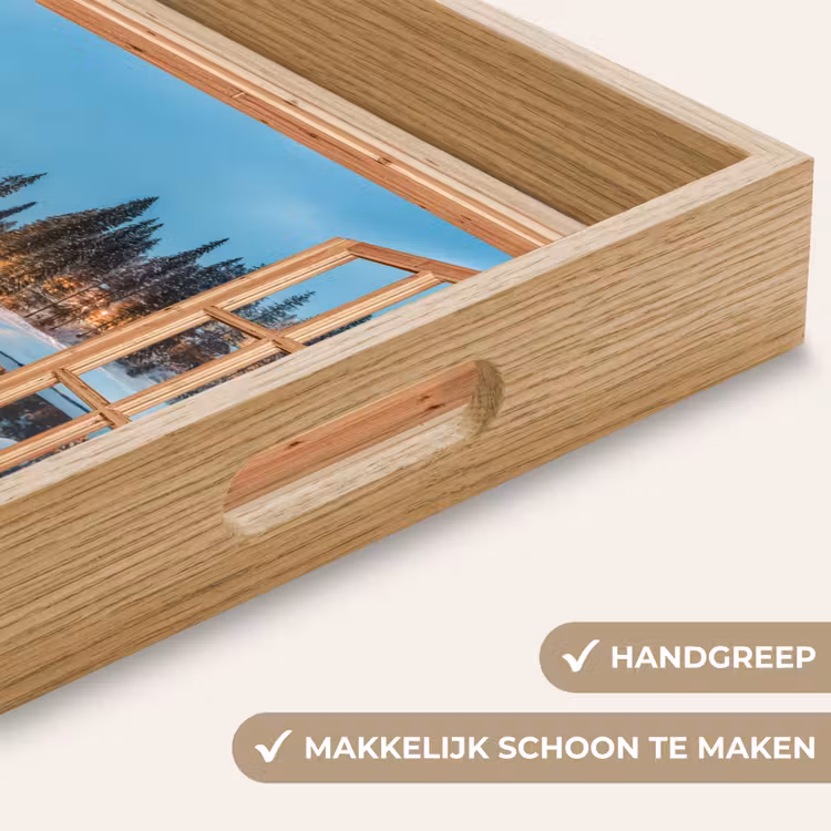 Dienblad - Winterlandschap - Natuur - Huis - Bergen - Doorkijk - Raam — 5