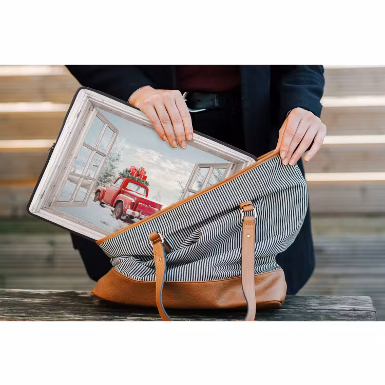 Laptophoes Auto - Rood - Cadeaus - Winter - Kerst - Doorkijk - Wit — 4