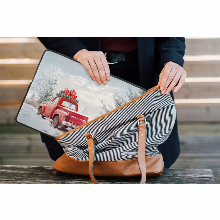 Laptophoes Auto - Rood - Cadeaus - Winter - Sneeuw - Kerst — 4