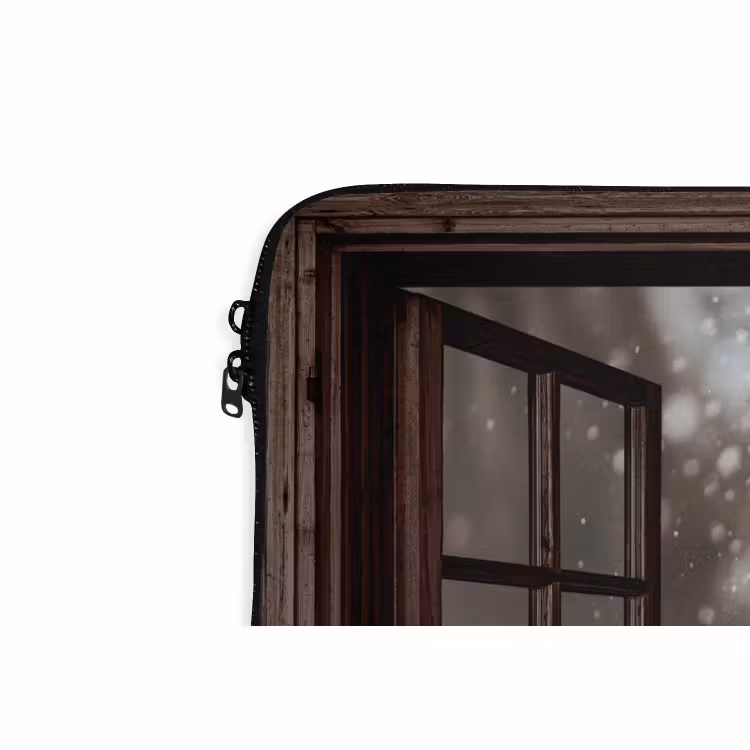 Laptophoes Doorkijk - Paard - Wit - Winterlandschap - Sneeuw — 5