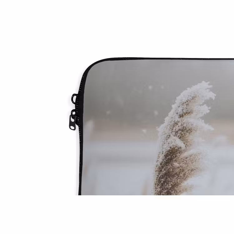 Laptophoes Riet - Meer - Winter - Natuur - Sneeuw - Beige — 5