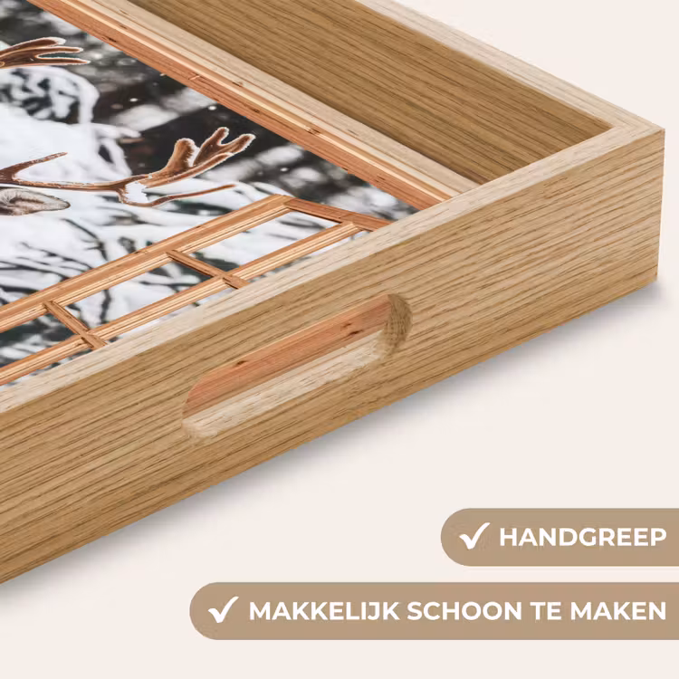 Dienblad - Doorkijk - Hert - Sneeuw - Winter - Bos - Dieren — 5
