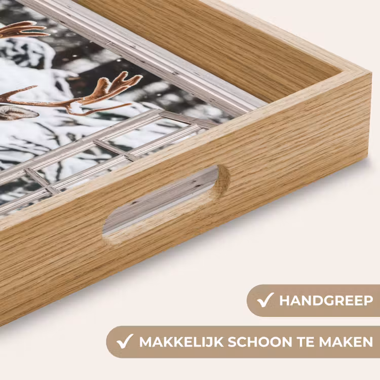 Dienblad - Doorkijk - Hert - Sneeuw - Winter - Bos - Dieren - Natuur — 5