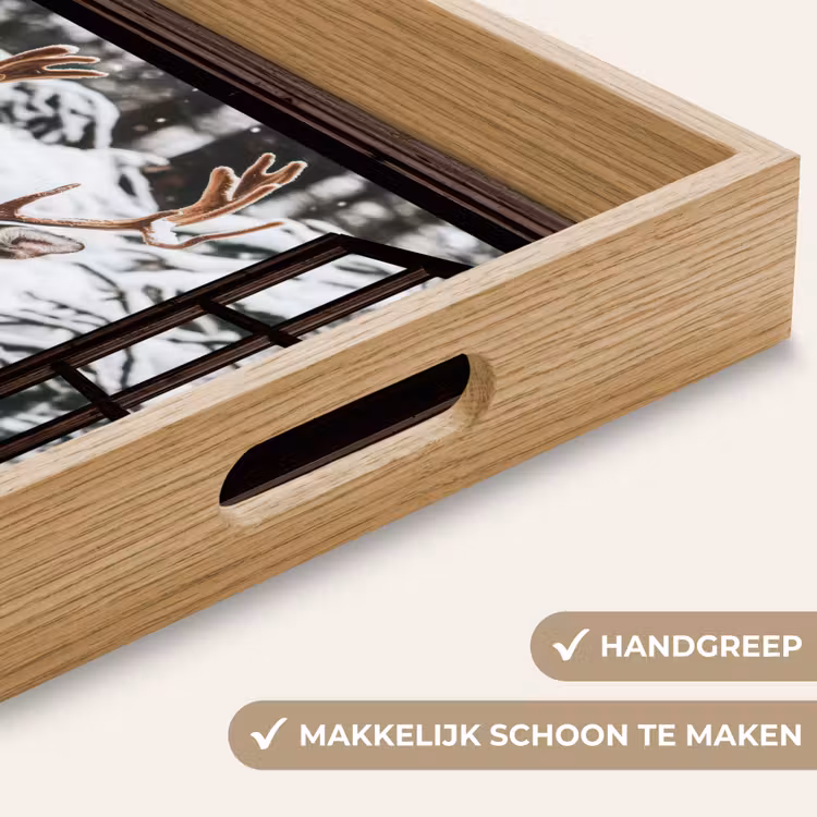 Dienblad - Hert - Sneeuw - Winter - Bos - Dieren - Doorkijk — 5