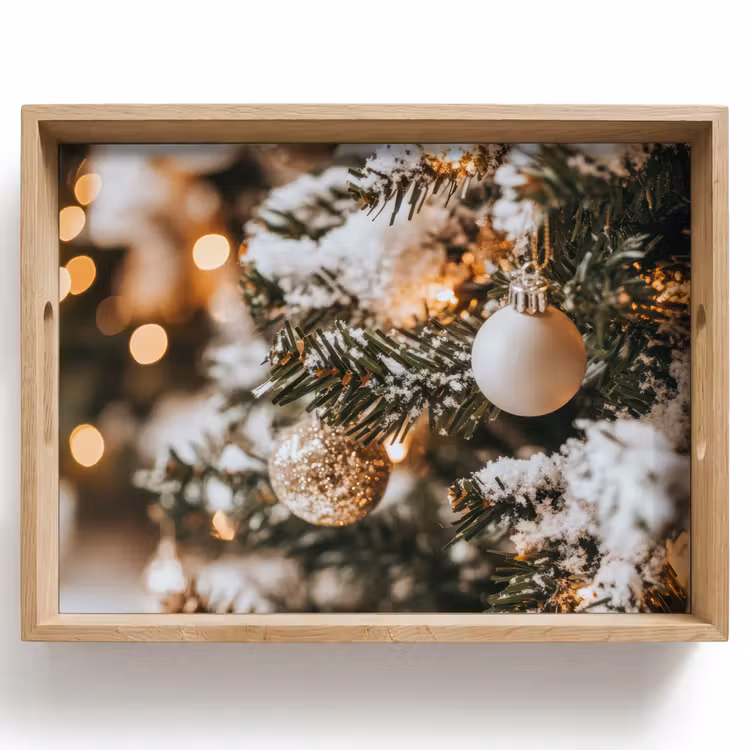Dienblad - Kerst - Kerstboom - Winter - Binnen - Sneeuw — 1