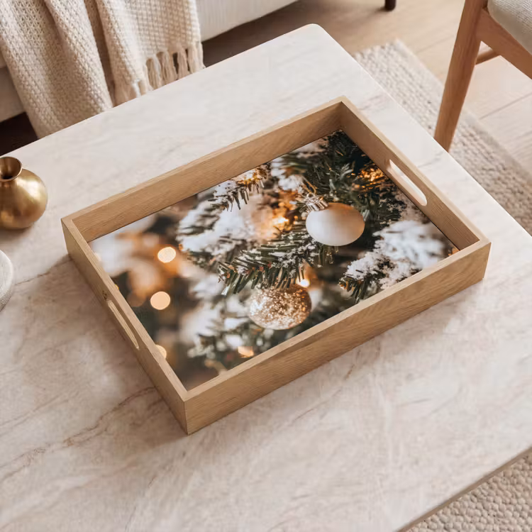 Dienblad - Kerst - Kerstboom - Winter - Binnen - Sneeuw — 2