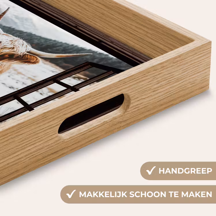 Dienblad - Schotse Hooglander - Landschap - Landelijk - Bergen - Winter - Doorkijk - Donker — 5
