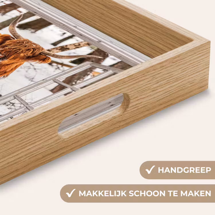 Dienblad - Schotse Hooglander - Sneeuw - Winter - Natuur - Dier - Doorkijk - Landelijk — 5