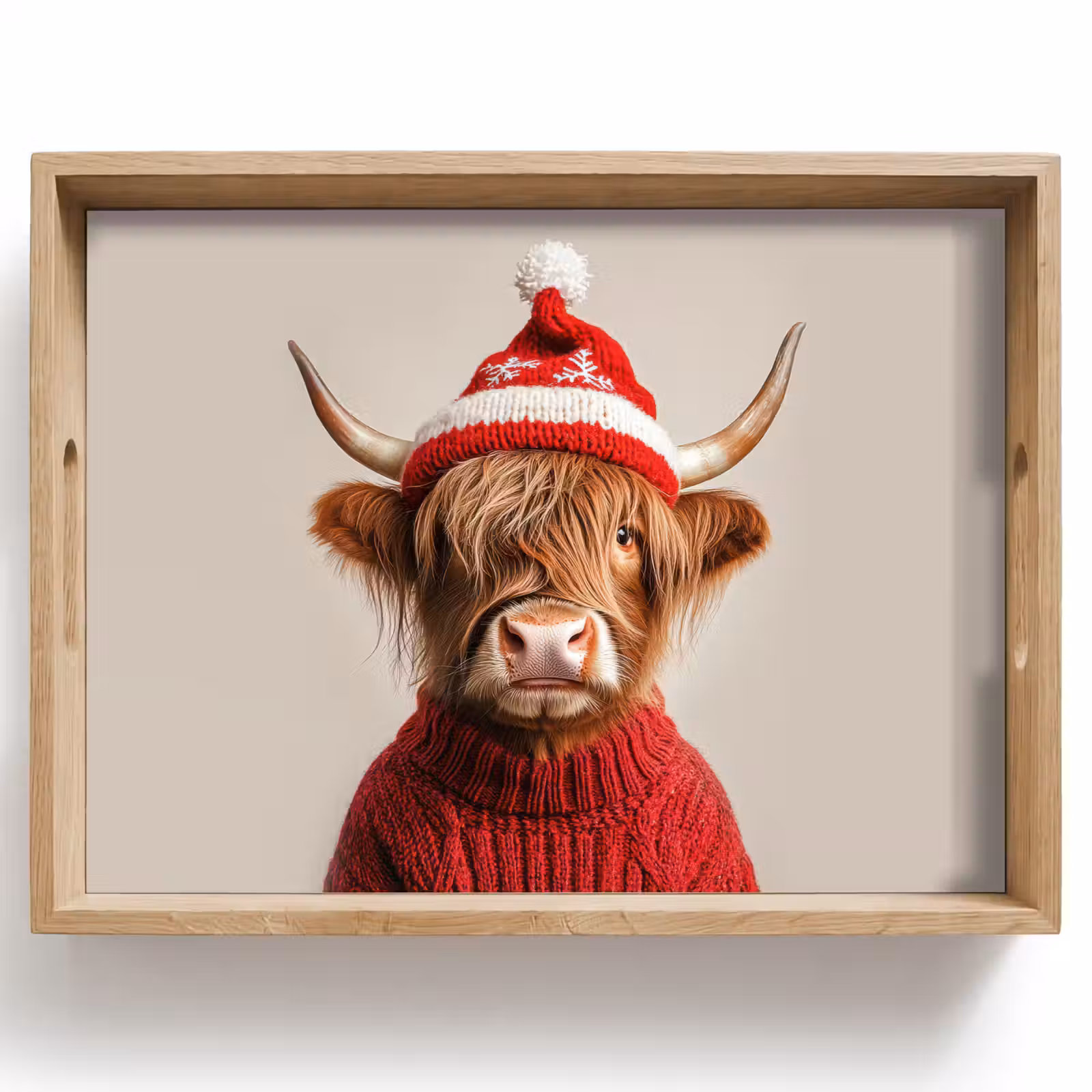 Dienblad - Schotse Hooglander - Kerst - Muts - Trui - Winter — 1