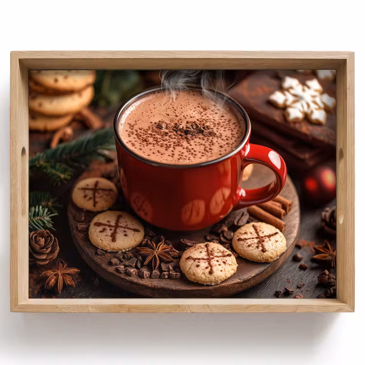 Dienblad - Chocolademelk - Mok - Winter - Kerst - Gezelligheid — 1