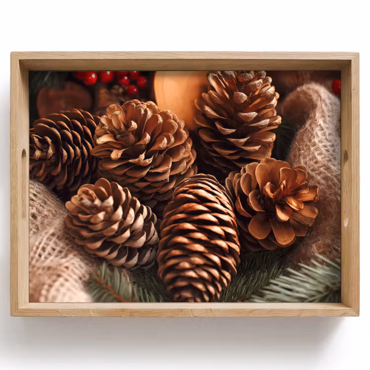 Dienblad - Dennenappels - Boom - Winter - Natuur - Bruin — 1