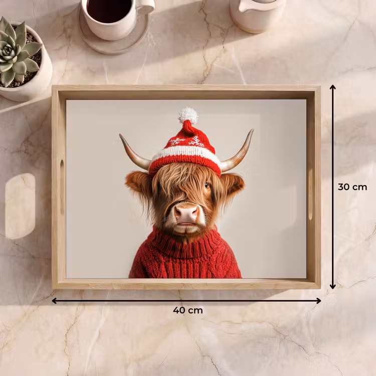 Dienblad - Schotse Hooglander - Kerst - Muts - Trui - Winter — 9
