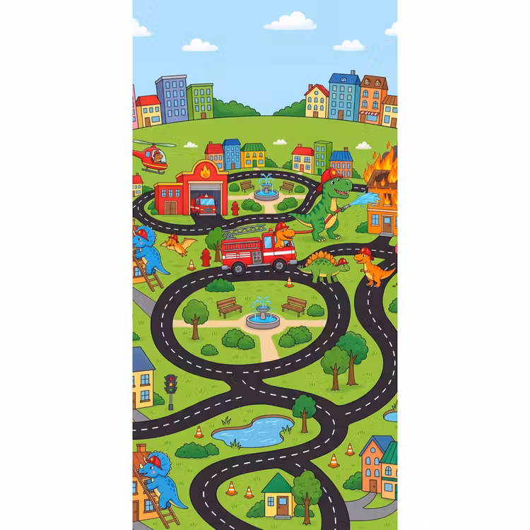 Behang - Dinosaurus - Brandweer - Kinder — 2