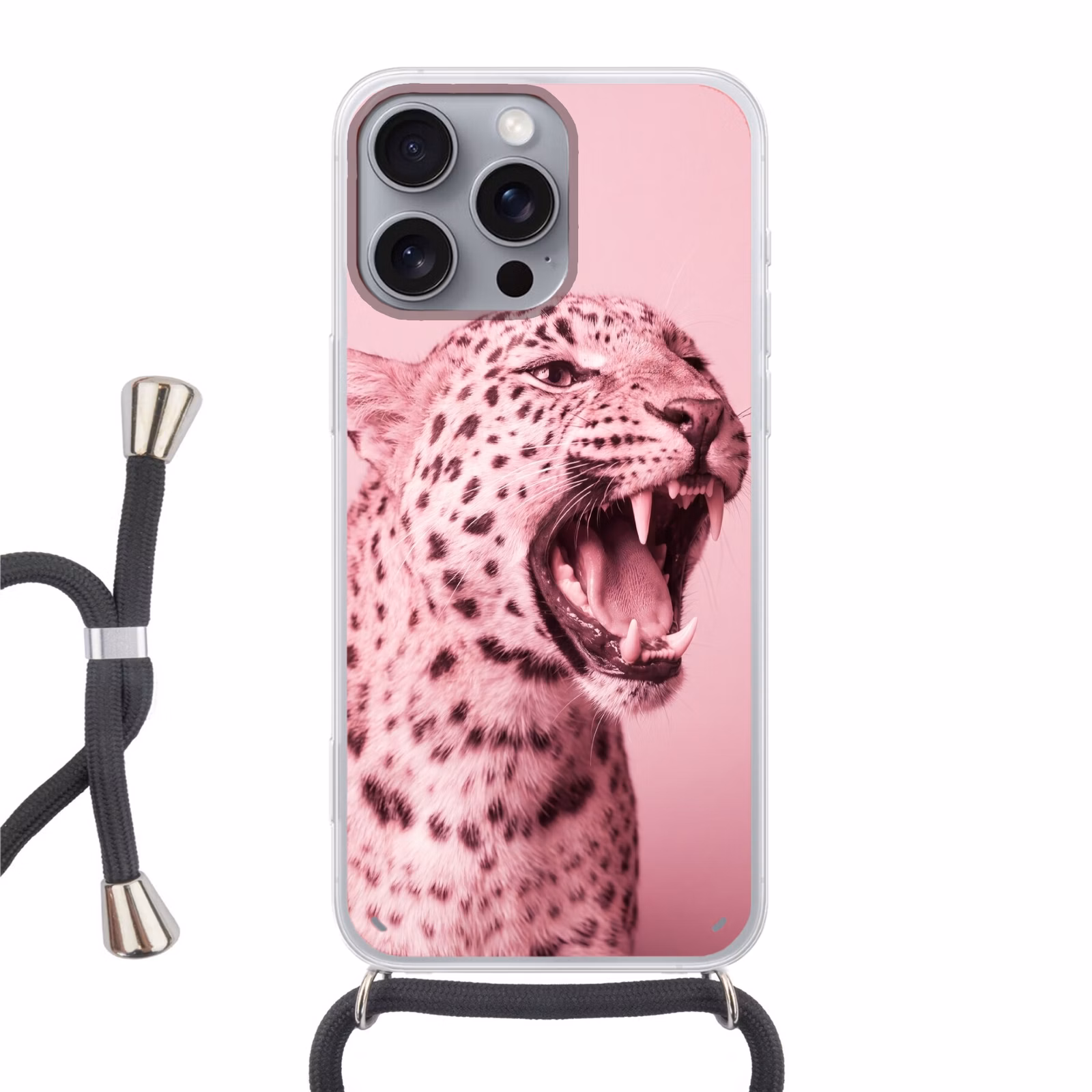 Telefoonhoesje met koord - Roze kat - Modern — 1
