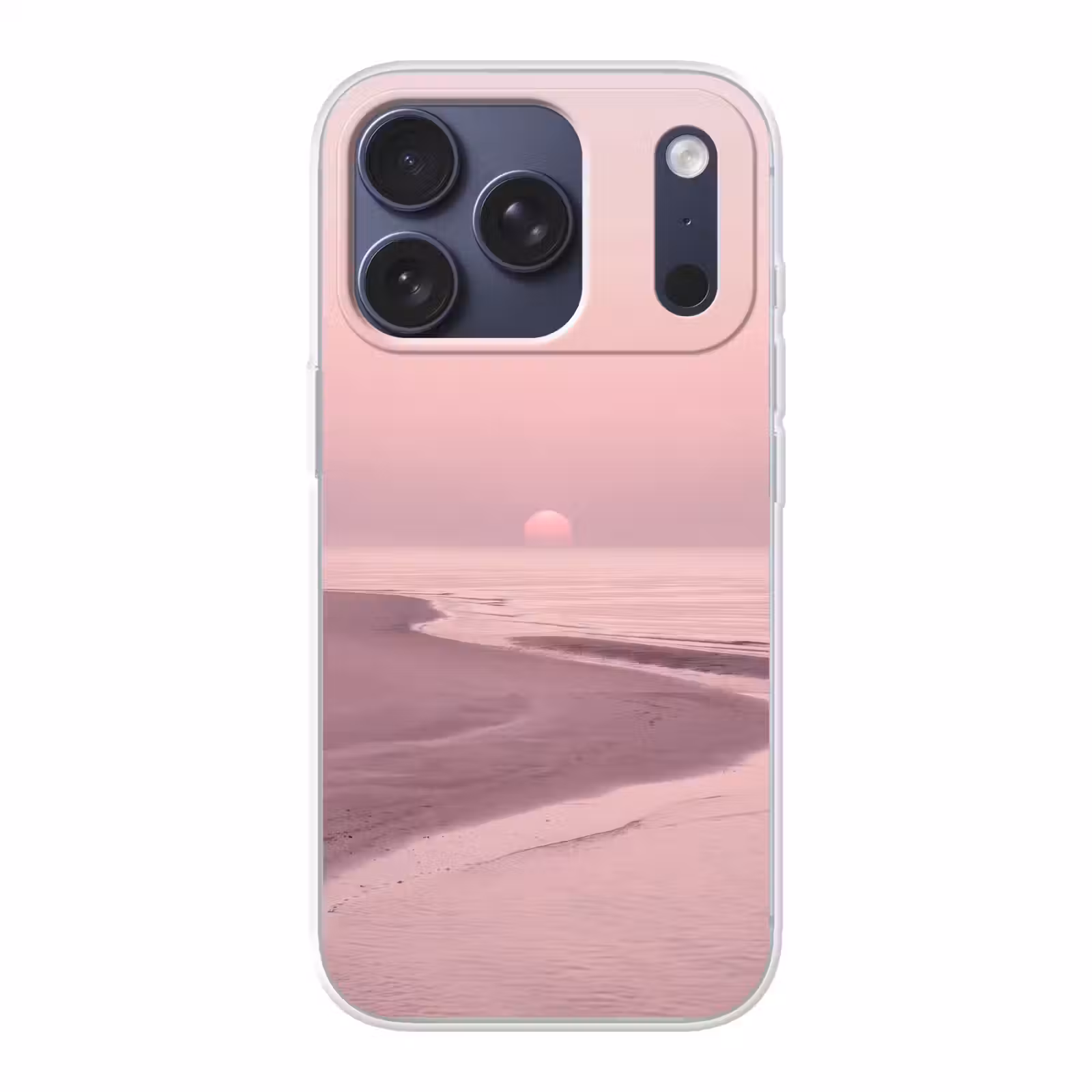 Telefoonhoesje - Roze zonsondergang - Strand — 1