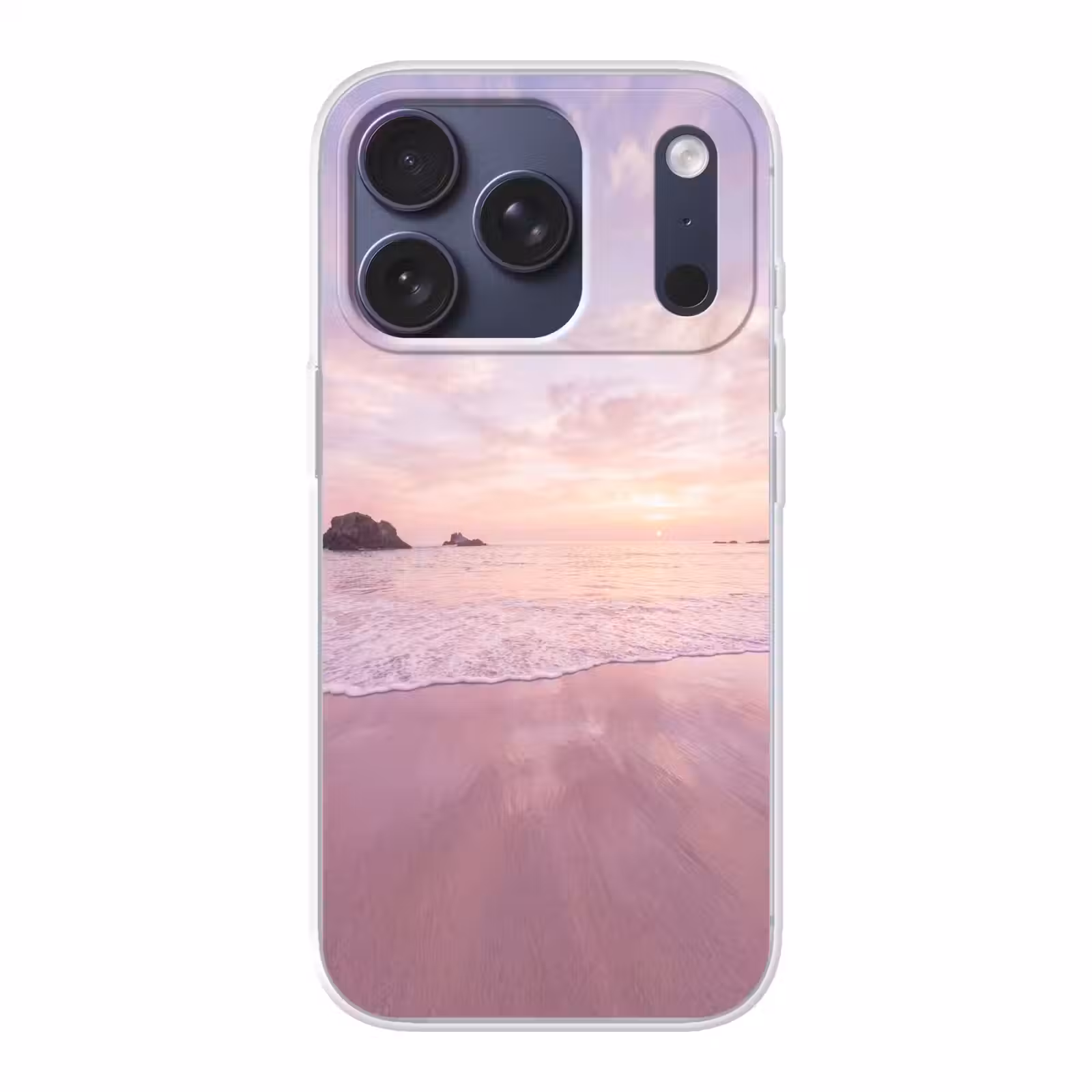 Telefoonhoesje - Strand - Zonsondergang - Roze — 1