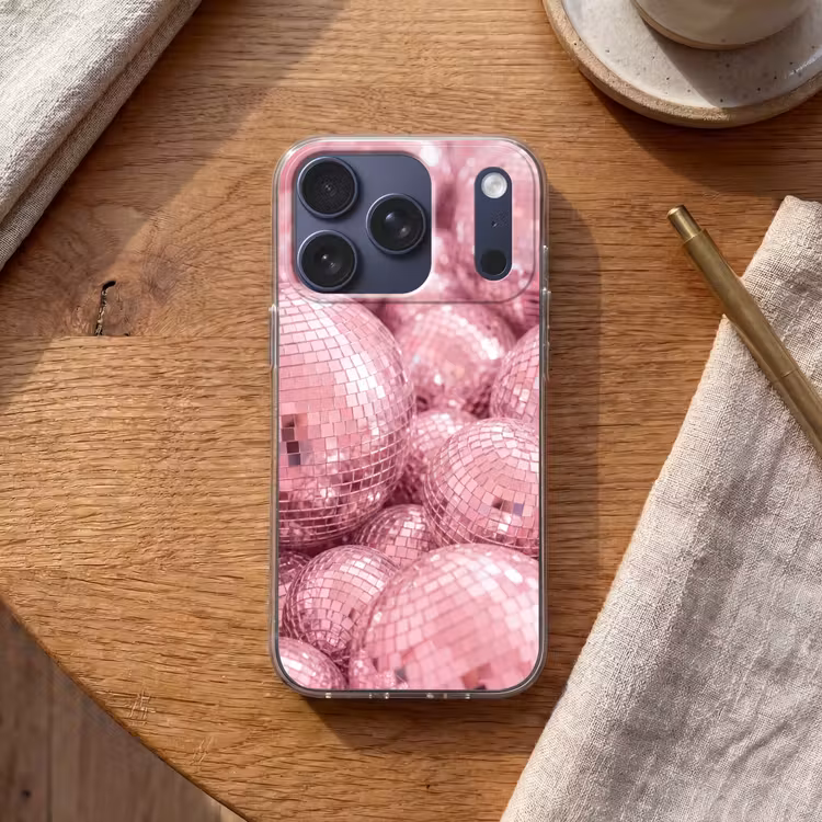 Telefoonhoesje - Roze disco ballen — 2