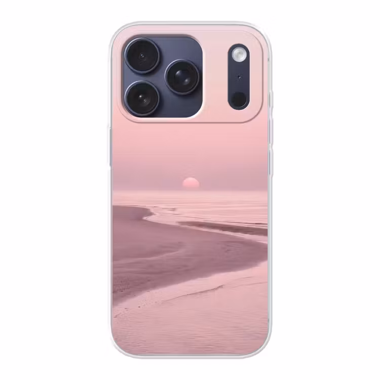 Telefoonhoesje - Roze zonsondergang - Strand — 1