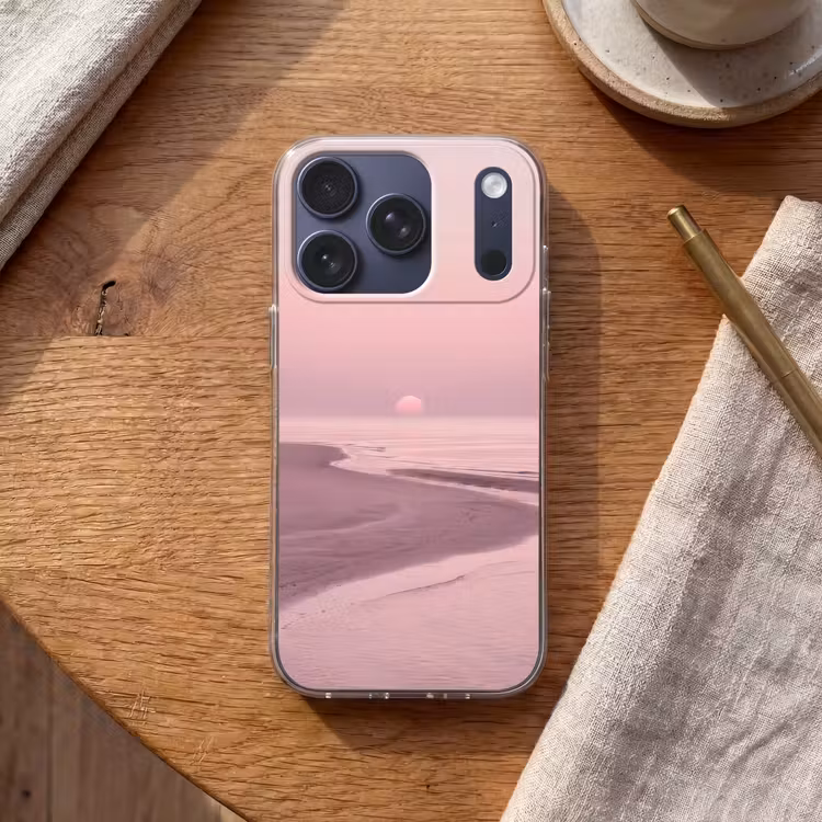 Telefoonhoesje - Roze zonsondergang - Strand — 2