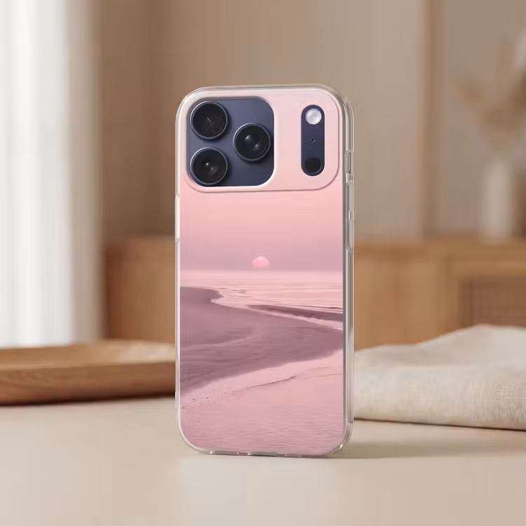 Telefoonhoesje - Roze zonsondergang - Strand — 3