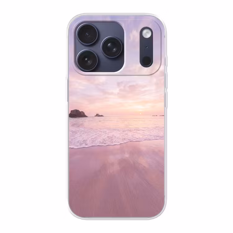 Telefoonhoesje - Strand - Zonsondergang - Roze — 1