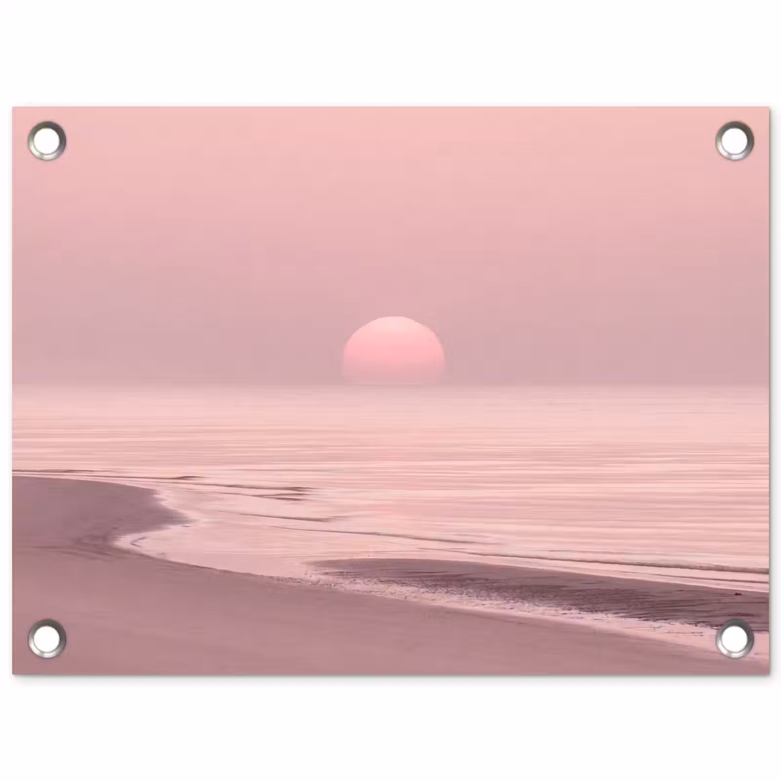 Tuinposter - Roze zonsondergang - Strand — 1