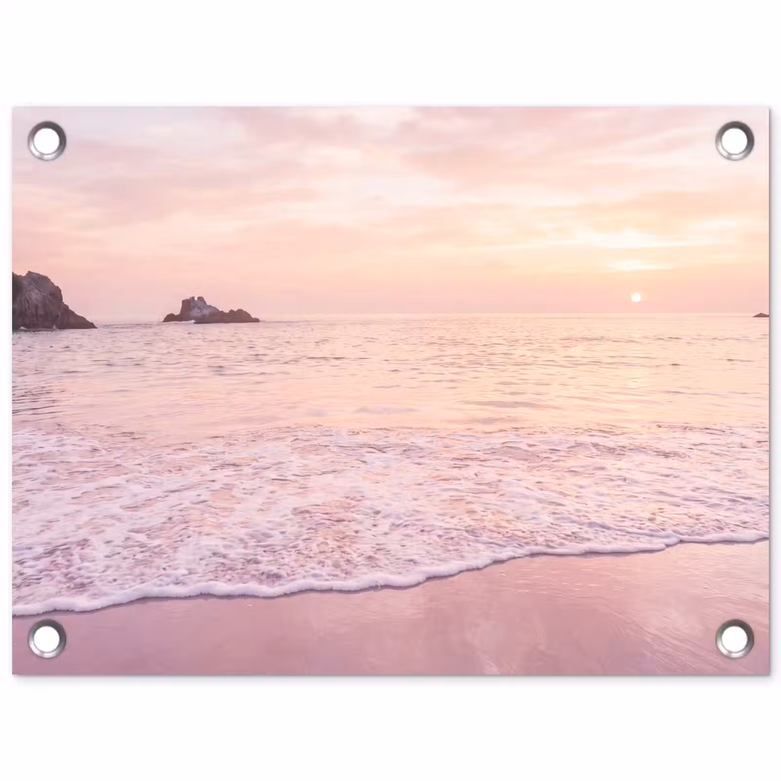 Tuinposter - Strand - Zonsondergang - Roze — 1