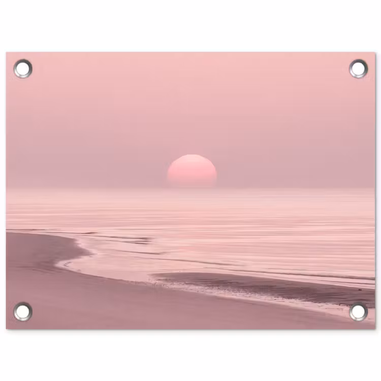 Tuinposter - Roze zonsondergang - Strand — 1