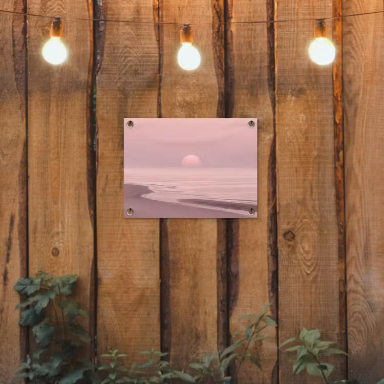 Tuinposter - Roze zonsondergang - Strand — 2