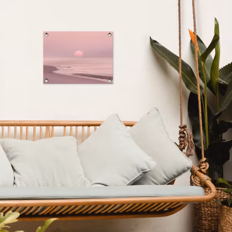 Tuinposter - Roze zonsondergang - Strand — 5