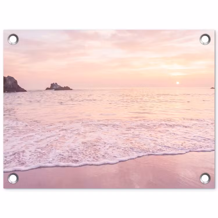 Tuinposter - Strand - Zonsondergang - Roze — 1