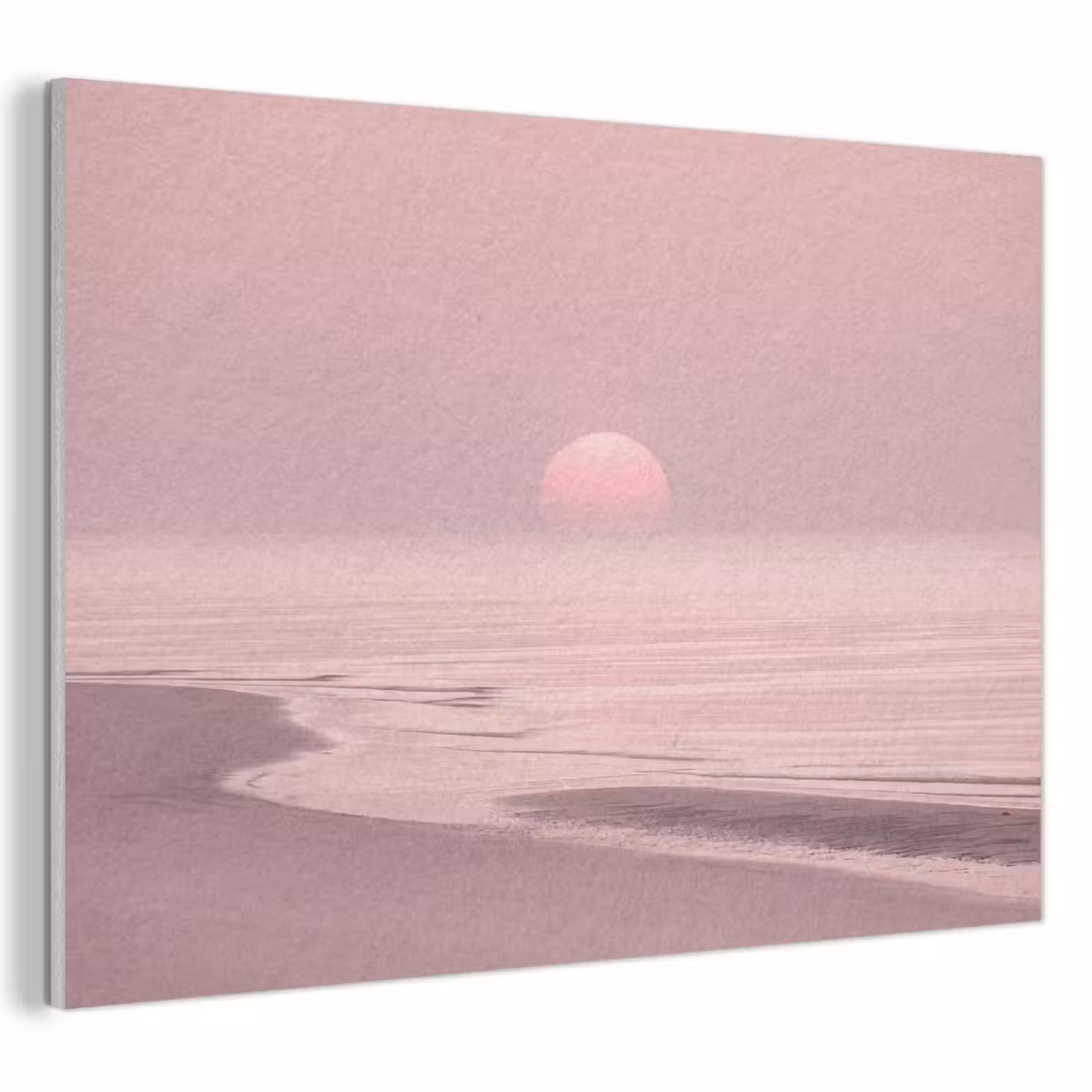 Akoestisch schilderij - Roze zonsondergang - Strand — 1