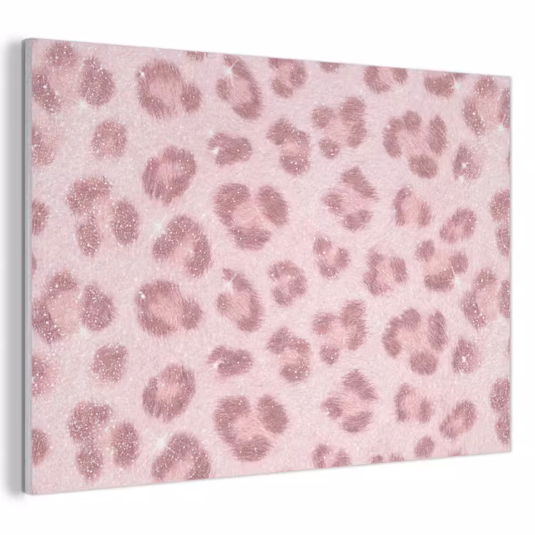 Akoestisch schilderij - Roze dierenprint - Glitter — 1