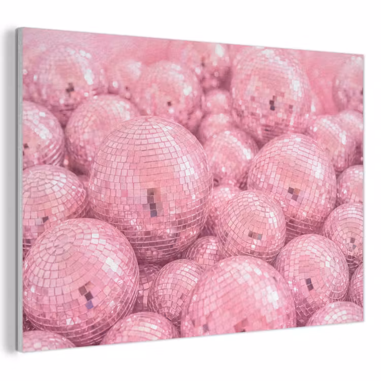Akoestisch schilderij - Roze disco ballen — 1