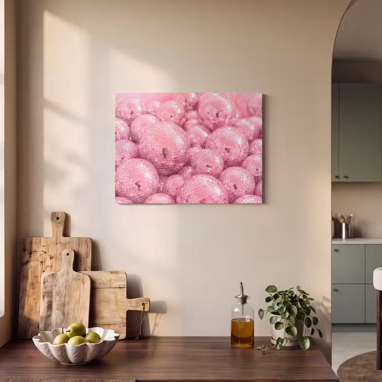 Akoestisch schilderij - Roze disco ballen — 3