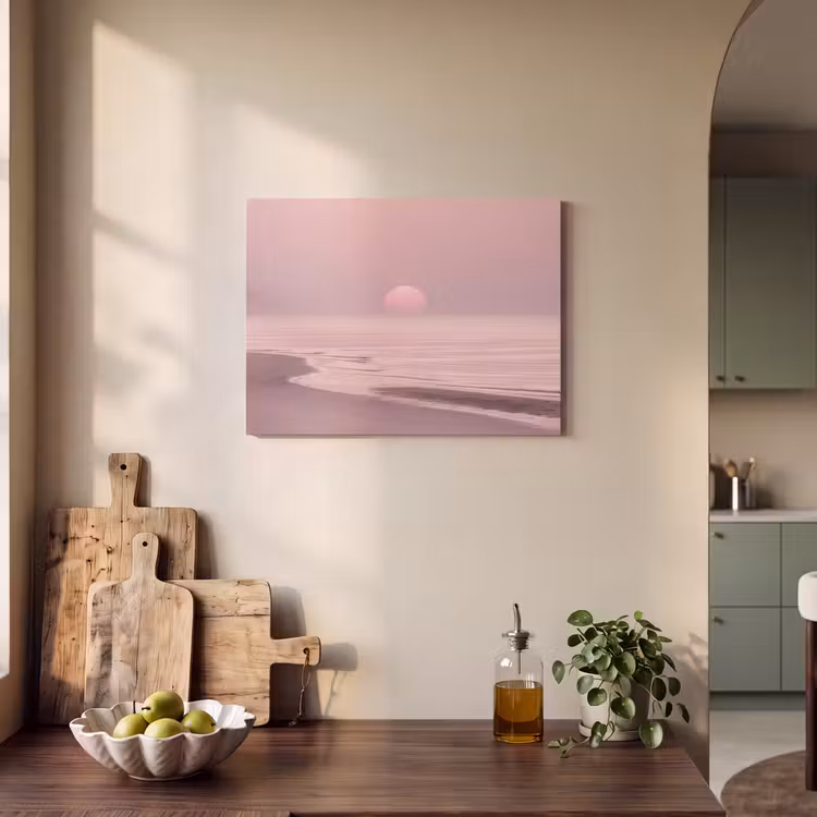 Akoestisch schilderij - Roze zonsondergang - Strand — 3