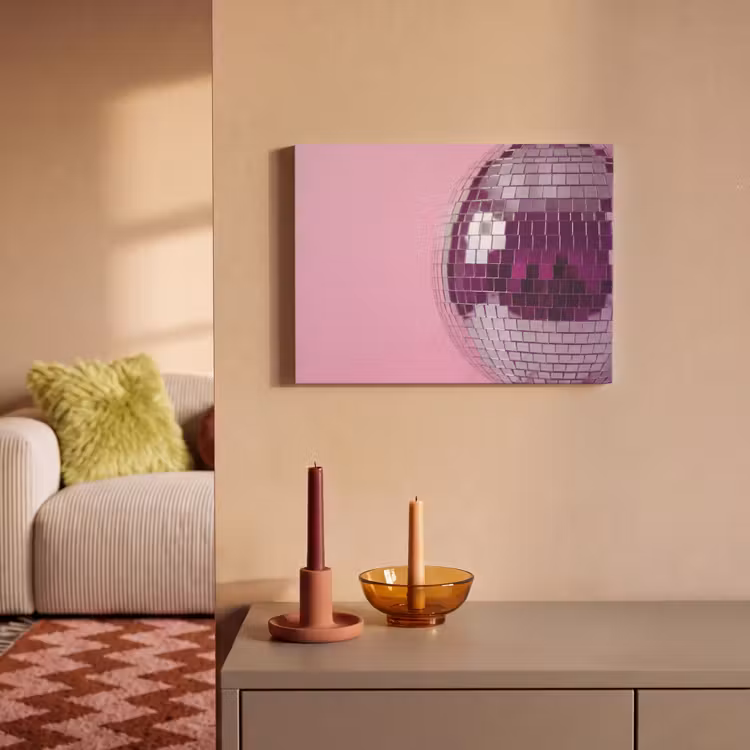 Akoestisch schilderij - Spiegelbal - Zilver - Modern — 2