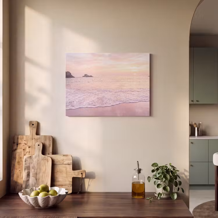 Akoestisch schilderij - Strand - Zonsondergang - Roze — 3
