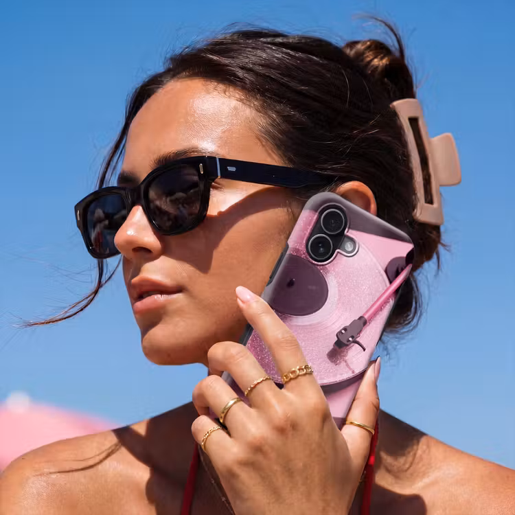 Telefoonhoesje Toughcase - Platenspeler - Roze - Muziek — 6