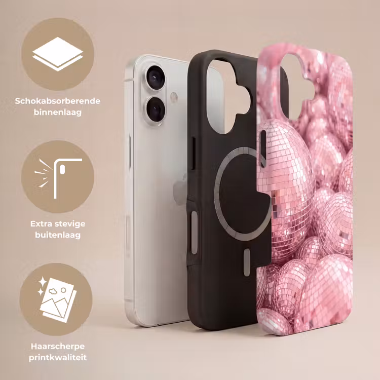 Telefoonhoesje Toughcase - Roze disco ballen — 3