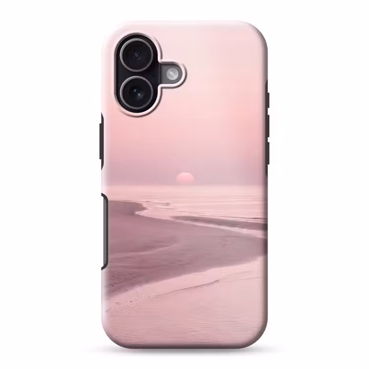 Telefoonhoesje Toughcase - Roze zonsondergang - Strand — 1