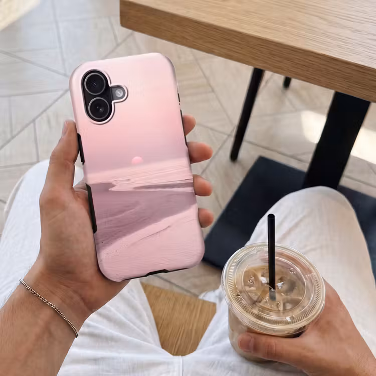 Telefoonhoesje Toughcase - Roze zonsondergang - Strand — 4
