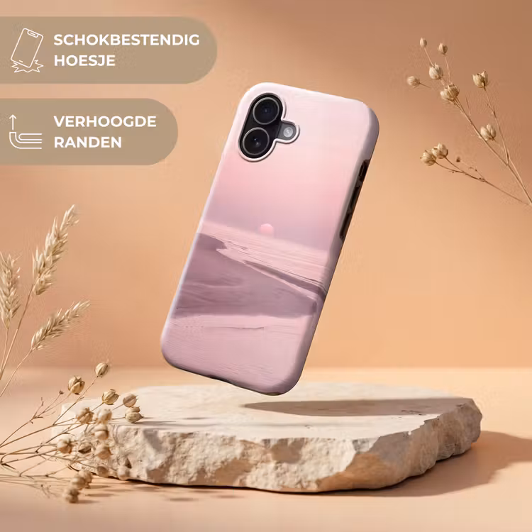 Telefoonhoesje Toughcase - Roze zonsondergang - Strand — 5
