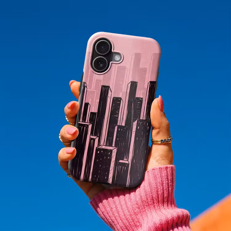 Telefoonhoesje Toughcase - Stad - Abstract - Roze — 2