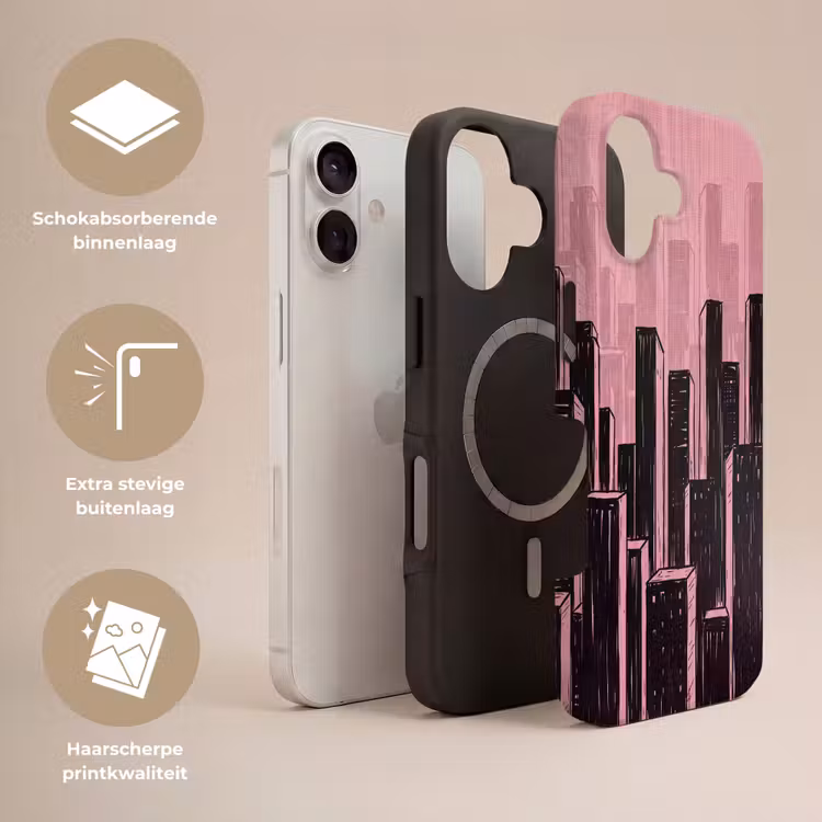 Telefoonhoesje Toughcase - Stad - Abstract - Roze — 3