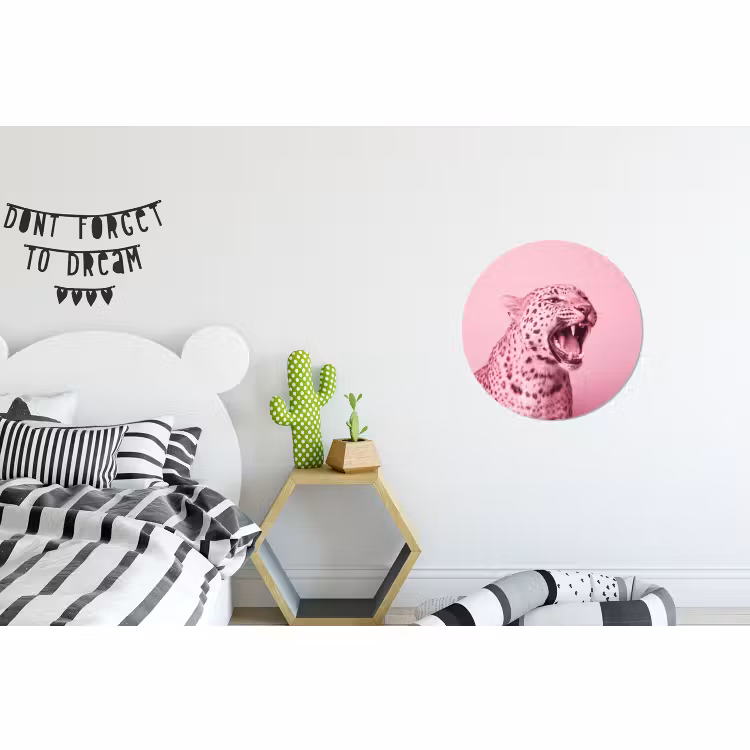 Muurcirkel aluminium - Roze kat - Modern — 5