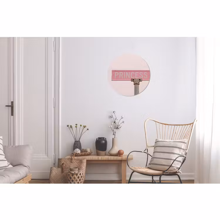 Muurcirkel aluminium - Roze straatnaambord - Stad — 2