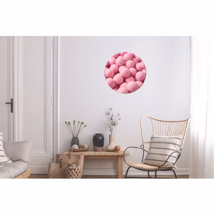 Muurcirkel aluminium - Roze tennisballen - Sport — 2